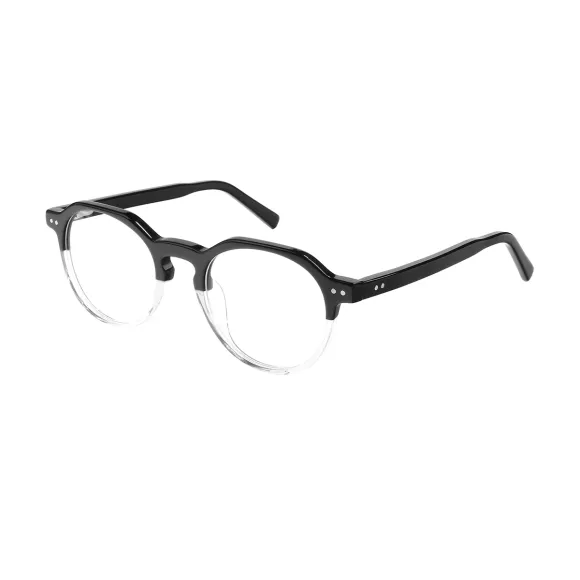 round black eyeglasses